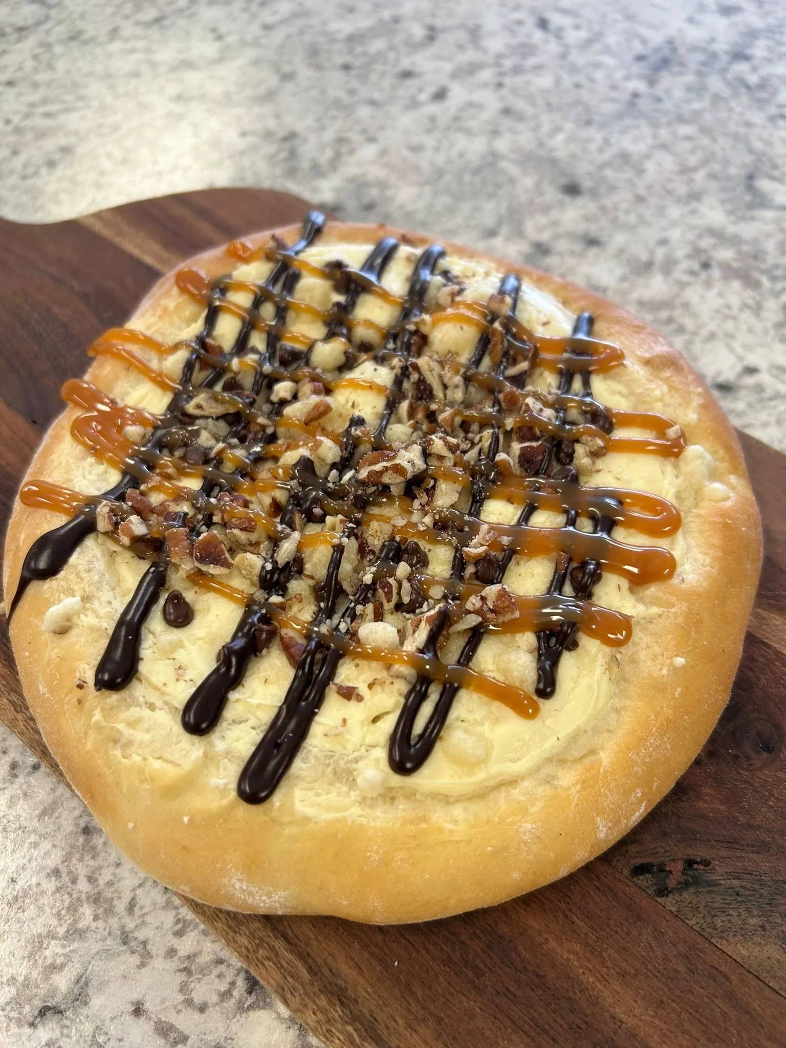 Caramel pecan dessert